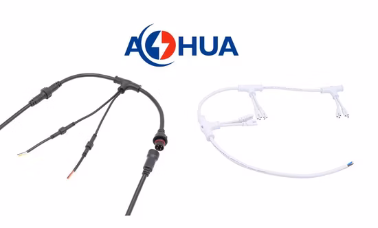 China Hot Sales LED Light Strip Tipo T Conector de cabo divisor IP 67 2 pinos 3 pinos 4 pinos 3 vias Conector de cabos de múltiplas ramificações para luz de crescimento de plantas